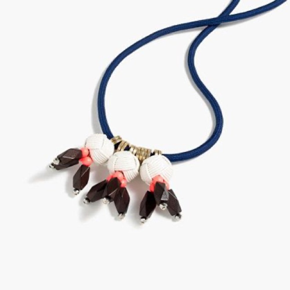 JCrew knitted rope trio pendant necklace